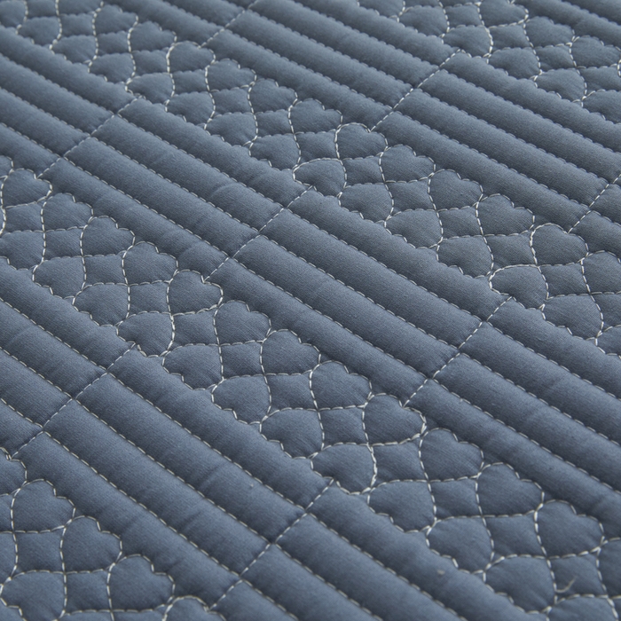 91家纺网 家纺一手货源 找家纺 芬晴家纺 2025新款A类全棉夹棉大豆床笠-派对 派对-雾蓝