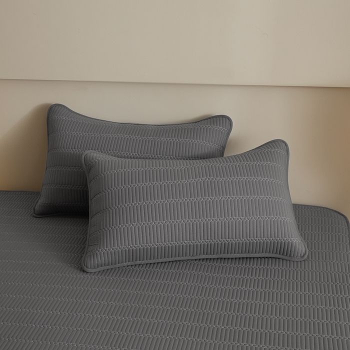 91家纺网 家纺一手货源 找家纺 芬晴家纺 2025新款A类全棉水洗棉夹棉床笠-甜心 甜心-岩灰