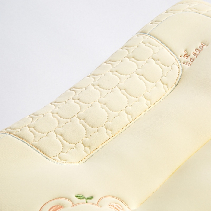 91家纺网 家纺一手货源 找家纺 织布人 2025新款枕芯夏季凉感冰丝小熊乳胶枕头防出汗儿童学生成人亲子枕 香草黄_一只48*74cm【成人低枕】