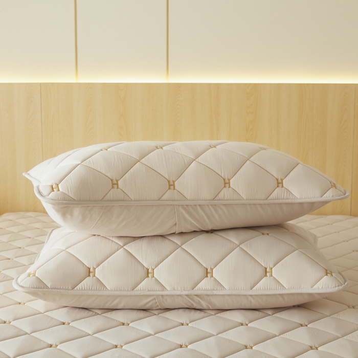 91家纺网 家纺一手货源 找家纺 芬晴家纺 2025新款全棉水洗棉A类防水系列枕套 H-浅卡