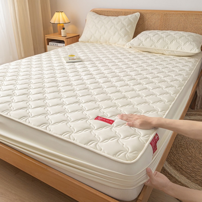 91家纺网 家纺一手货源 找家纺 （总）芬晴家纺 2025新款母婴级大豆防水床笠-马丁-风车