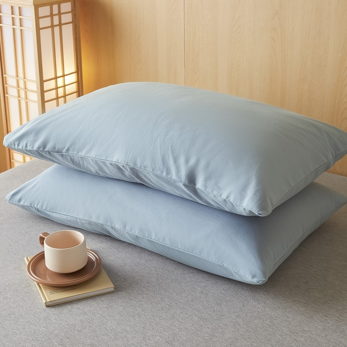 91家纺网 家纺一手货源 找家纺 芬晴家纺 2025新款A类全棉色织防水枕套系列 防水-繁星蓝