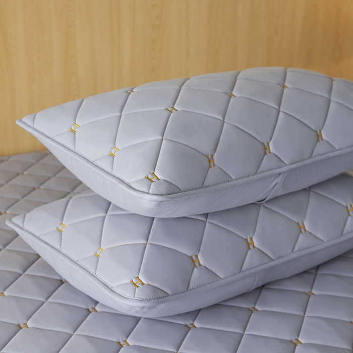 91家纺网 家纺一手货源 找家纺 芬晴家纺 2025新款全棉水洗棉A类防水系列枕套 H-星灰