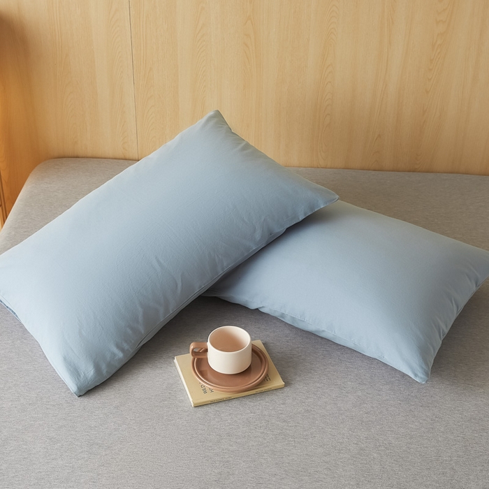 91家纺网 家纺一手货源 找家纺 芬晴家纺 2025新款A类全棉色织防水枕套系列 防水-繁星蓝