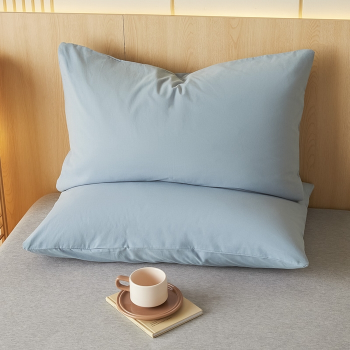 91家纺网 家纺一手货源 找家纺 芬晴家纺 2025新款A类全棉色织防水枕套系列 防水-繁星蓝