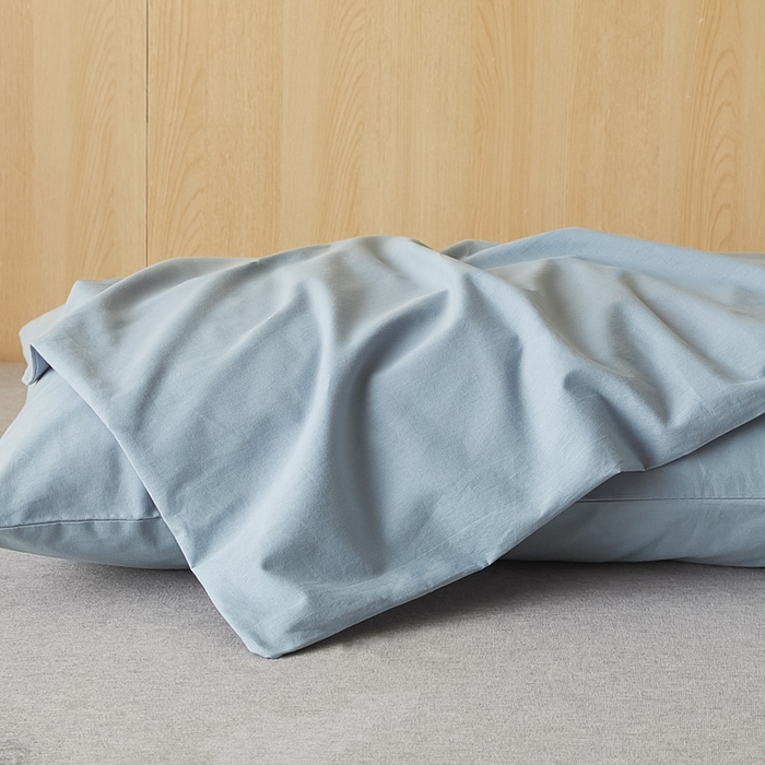 91家纺网 家纺一手货源 找家纺 芬晴家纺 2025新款A类全棉色织防水枕套系列 防水-繁星蓝