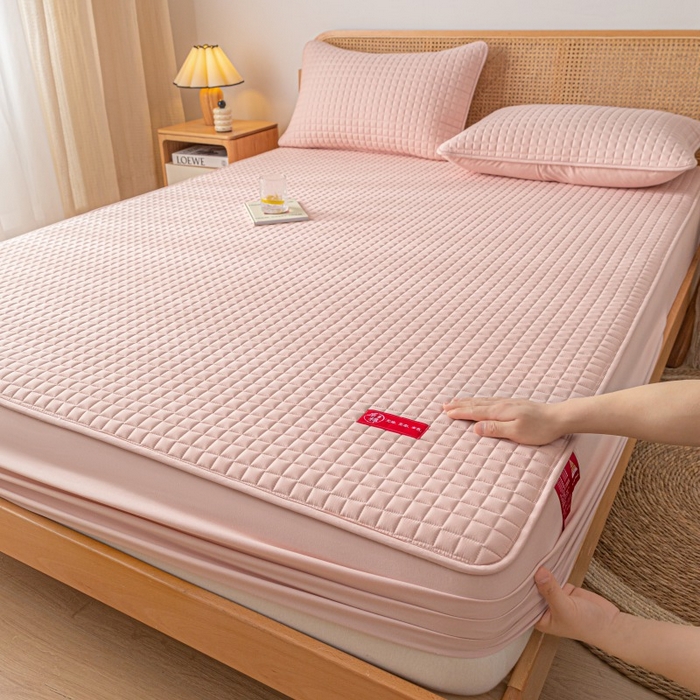 91家纺网 家纺一手货源 找家纺 （总）芬晴家纺 2025新款母婴级大豆防水床笠-马丁-风车