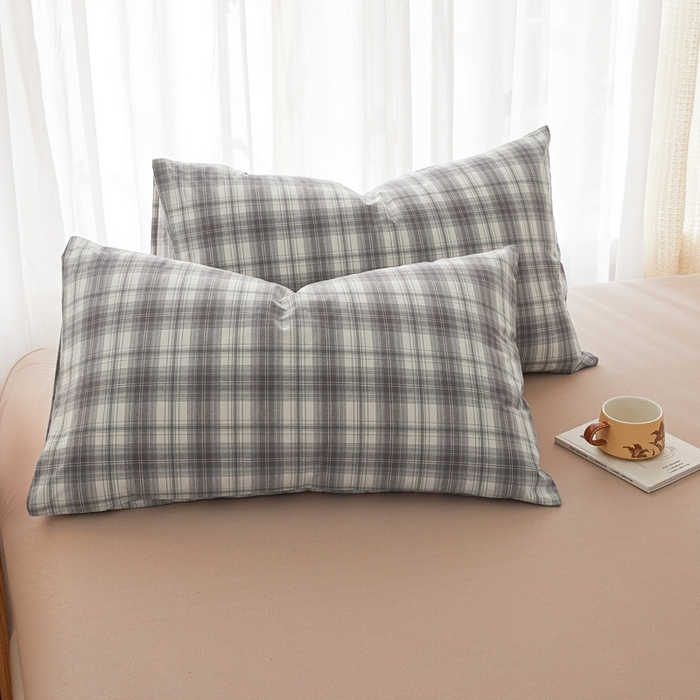 91家纺网 家纺一手货源 找家纺 芬晴家纺 2025新款A类全棉色织防水枕套系列 防水-光年灰