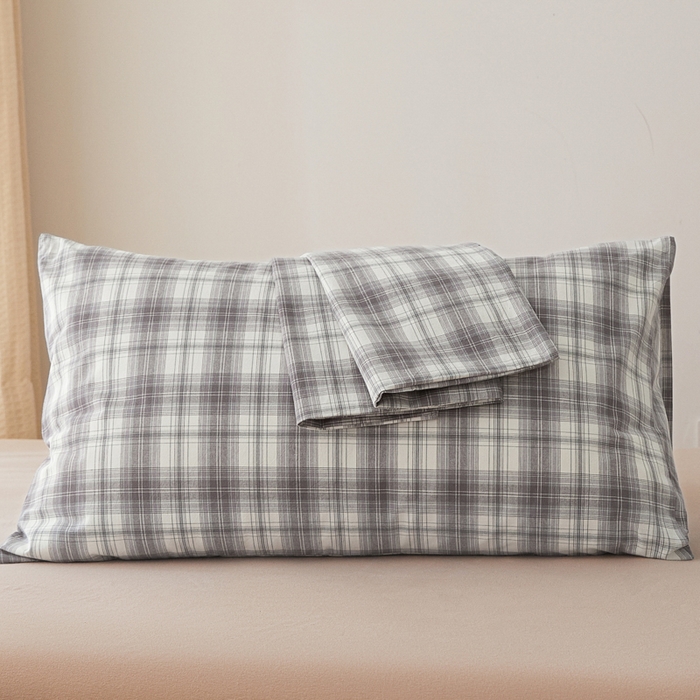 91家纺网 家纺一手货源 找家纺 芬晴家纺 2025新款A类全棉色织防水枕套系列 防水-光年灰