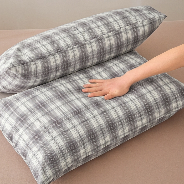 91家纺网 家纺一手货源 找家纺 芬晴家纺 2025新款A类全棉色织防水枕套系列 防水-光年灰