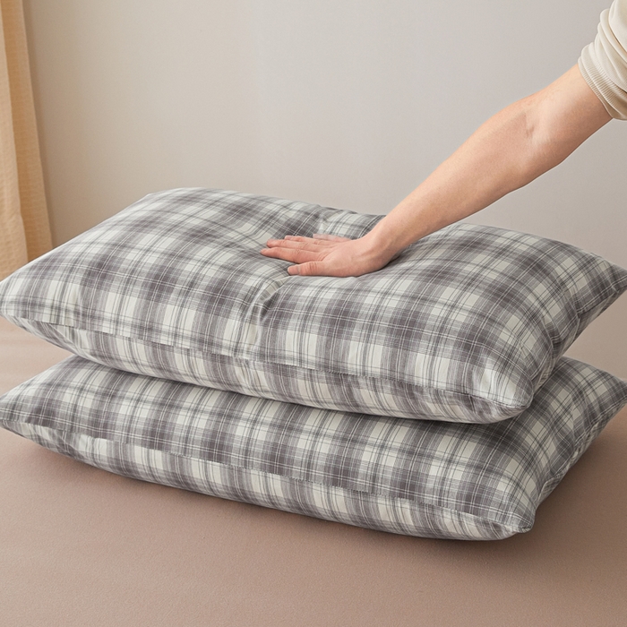 91家纺网 家纺一手货源 找家纺 芬晴家纺 2025新款A类全棉色织防水枕套系列 防水-光年灰