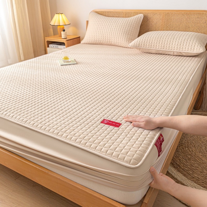 91家纺网 家纺一手货源 找家纺 （总）芬晴家纺 2025新款母婴级大豆防水床笠-马丁-风车