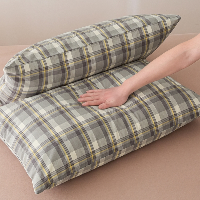 91家纺网 家纺一手货源 找家纺 芬晴家纺 2025新款A类全棉色织防水枕套系列 防水-简兮灰