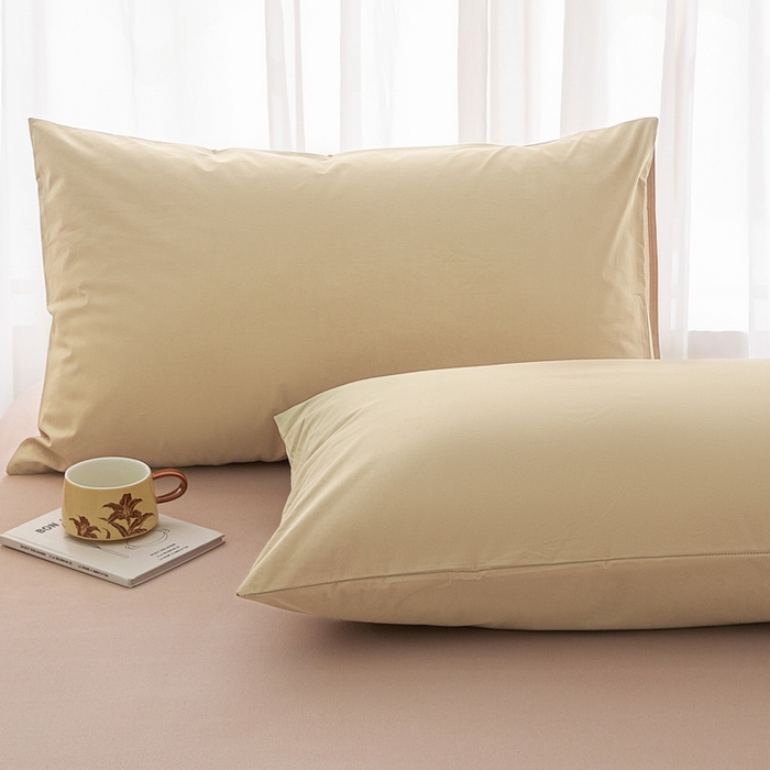 91家纺网 家纺一手货源 找家纺 芬晴家纺 2025新款A类全棉色织防水枕套系列 防水-卡其