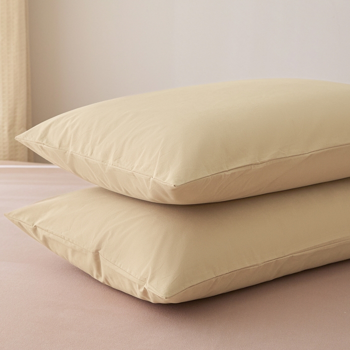 91家纺网 家纺一手货源 找家纺 芬晴家纺 2025新款A类全棉色织防水枕套系列 防水-卡其