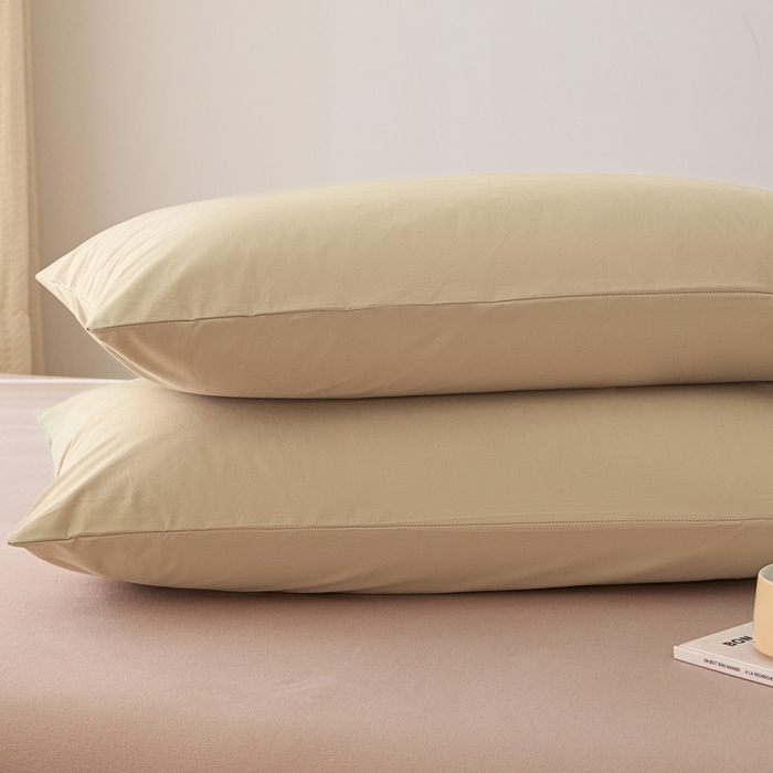 91家纺网 家纺一手货源 找家纺 芬晴家纺 2025新款A类全棉色织防水枕套系列 防水-卡其