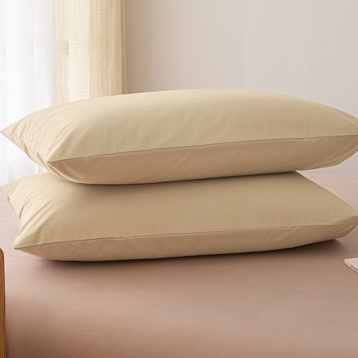 91家纺网 家纺一手货源 找家纺 芬晴家纺 2025新款A类全棉色织防水枕套系列 防水-卡其