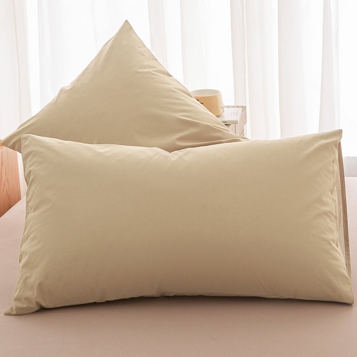 91家纺网 家纺一手货源 找家纺 芬晴家纺 2025新款A类全棉色织防水枕套系列 防水-卡其