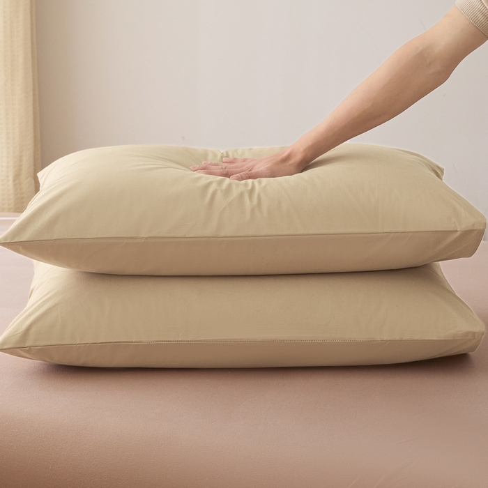 91家纺网 家纺一手货源 找家纺 芬晴家纺 2025新款A类全棉色织防水枕套系列 防水-卡其