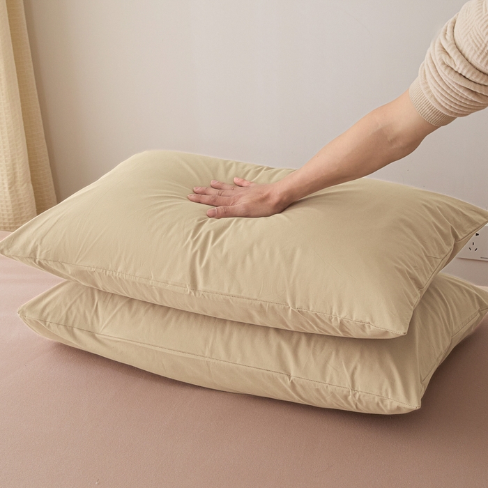 91家纺网 家纺一手货源 找家纺 芬晴家纺 2025新款A类全棉色织防水枕套系列 防水-卡其