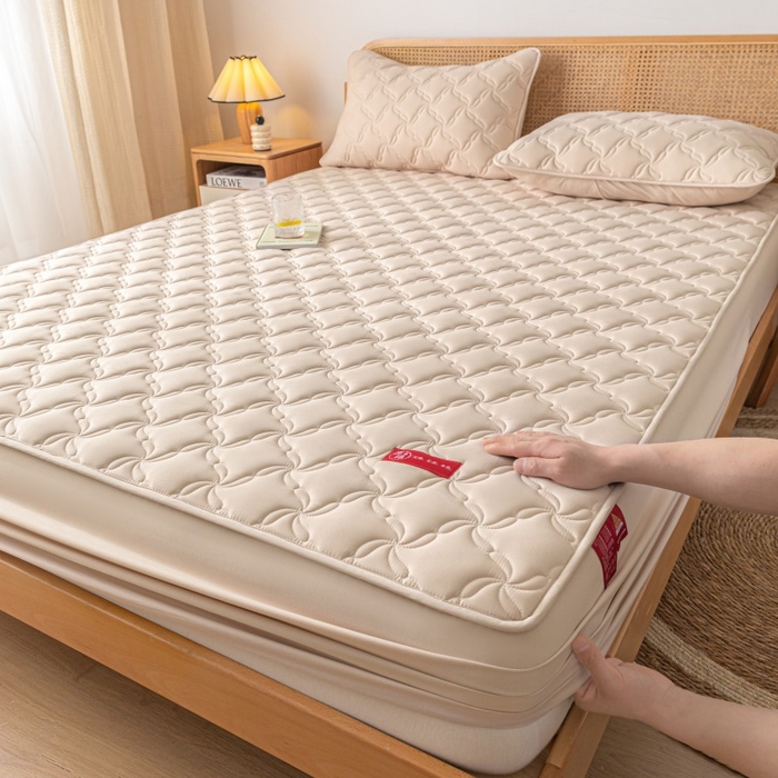 芬晴家纺 2025新款母婴级大豆防水床笠-马丁-风车 风车-卡其