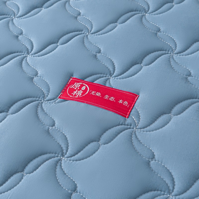 91家纺网 家纺一手货源 找家纺 芬晴家纺 2025新款母婴级大豆防水床笠-马丁-风车 风车-雾蓝