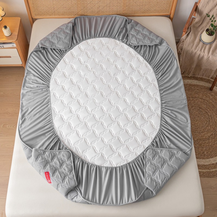 91家纺网 家纺一手货源 找家纺 芬晴家纺 2025新款母婴级大豆防水床笠-马丁-风车 风车-星灰