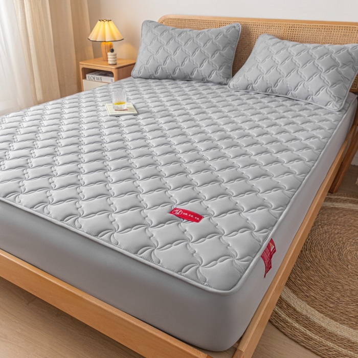 91家纺网 家纺一手货源 找家纺 芬晴家纺 2025新款母婴级大豆防水床笠-马丁-风车 风车-星灰