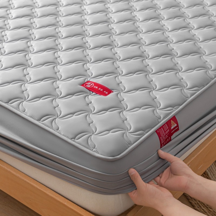 91家纺网 家纺一手货源 找家纺 芬晴家纺 2025新款母婴级大豆防水床笠-马丁-风车 风车-星灰