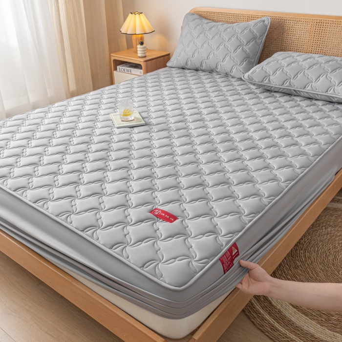 91家纺网 家纺一手货源 找家纺 芬晴家纺 2025新款母婴级大豆防水床笠-马丁-风车 风车-星灰