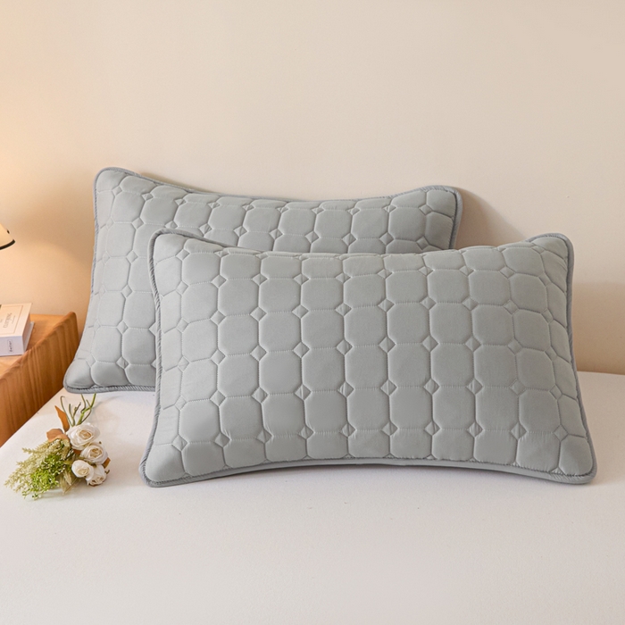 芬晴家纺 2025新款A类母婴级防水枕套系列 简格-星灰