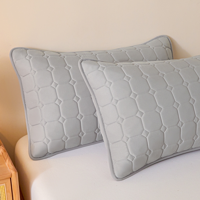 91家纺网 家纺一手货源 找家纺 芬晴家纺 2025新款A类母婴级防水枕套系列 简格-星灰