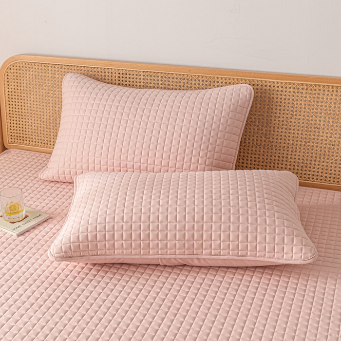 91家纺网 家纺一手货源 找家纺 芬晴家纺 2025新款母婴级大豆防水床笠-马丁-风车 马丁-豆沙粉