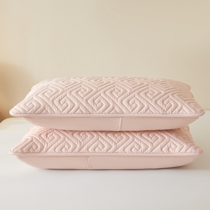 91家纺网 家纺一手货源 找家纺 芬晴家纺 2025新款A类母婴级防水枕套系列 流星-豆沙粉