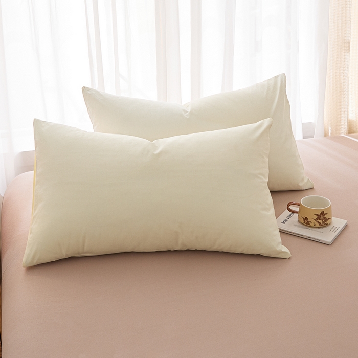 91家纺网 家纺一手货源 找家纺 芬晴家纺 2025新款A类全棉色织防水枕套系列 防水-奶白