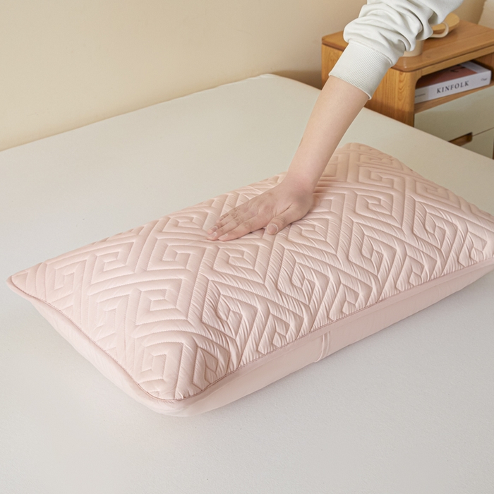 91家纺网 家纺一手货源 找家纺 芬晴家纺 2025新款A类母婴级防水枕套系列 流星-豆沙粉