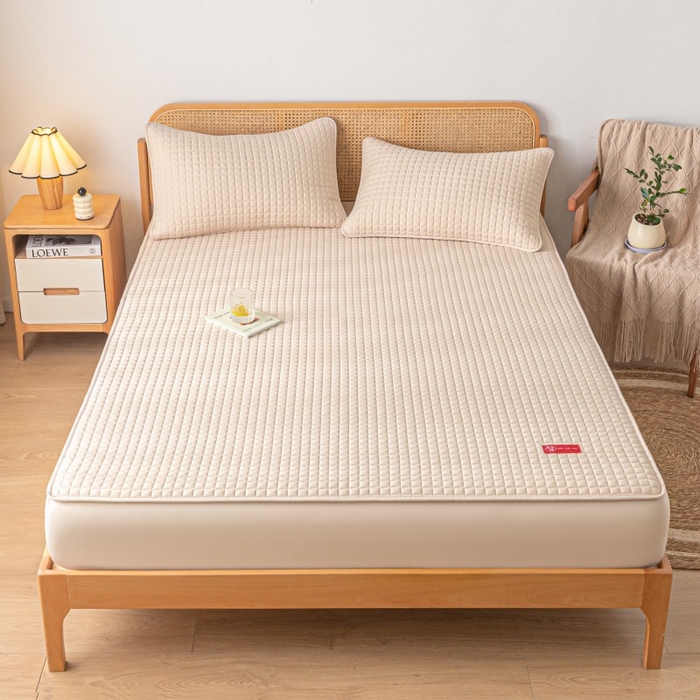 91家纺网 家纺一手货源 找家纺 芬晴家纺 2025新款母婴级大豆防水床笠-马丁-风车 马丁-卡其