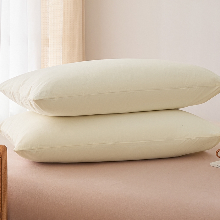 91家纺网 家纺一手货源 找家纺 芬晴家纺 2025新款A类全棉色织防水枕套系列 防水-奶白