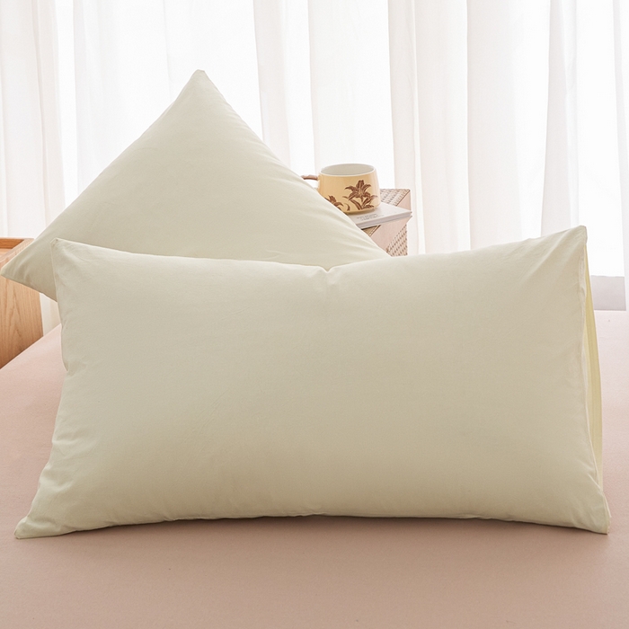 91家纺网 家纺一手货源 找家纺 芬晴家纺 2025新款A类全棉色织防水枕套系列 防水-奶白