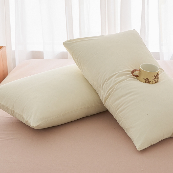 91家纺网 家纺一手货源 找家纺 芬晴家纺 2025新款A类全棉色织防水枕套系列 防水-奶白