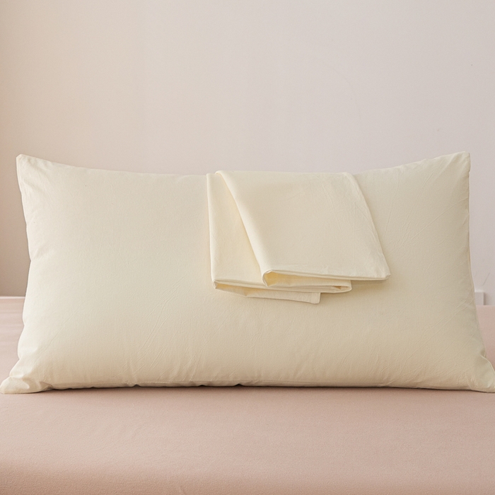 91家纺网 家纺一手货源 找家纺 芬晴家纺 2025新款A类全棉色织防水枕套系列 防水-奶白