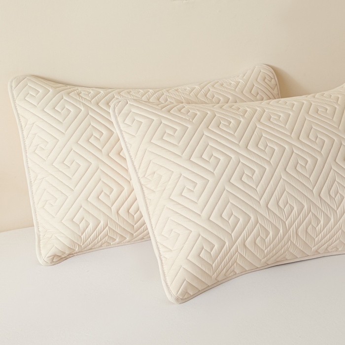 91家纺网 家纺一手货源 找家纺 芬晴家纺 2025新款A类母婴级防水枕套系列 流星-卡其