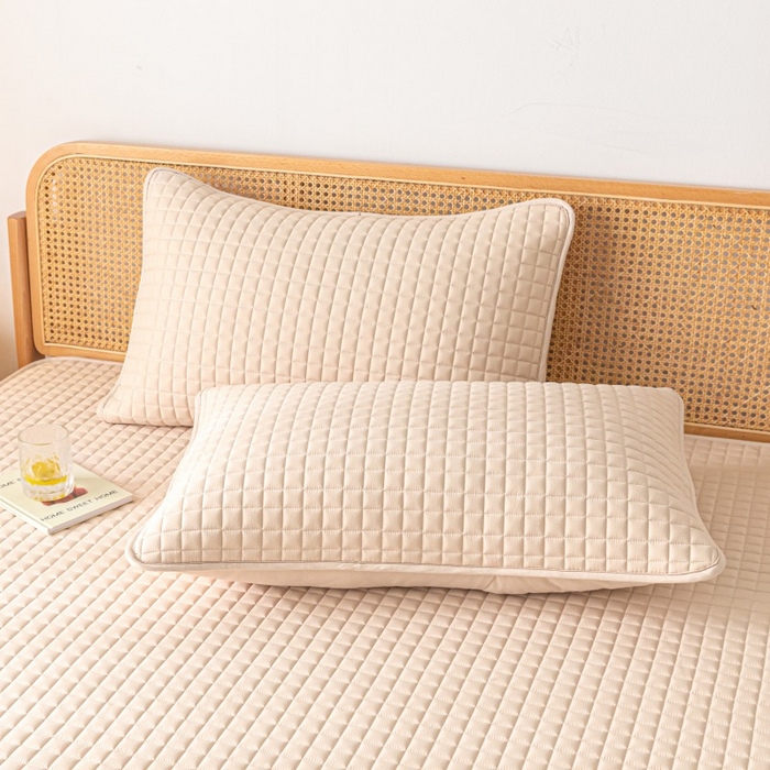 91家纺网 家纺一手货源 找家纺 芬晴家纺 2025新款母婴级大豆防水床笠-马丁-风车 马丁-卡其