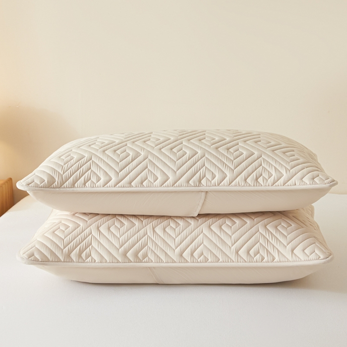 91家纺网 家纺一手货源 找家纺 芬晴家纺 2025新款A类母婴级防水枕套系列 流星-卡其