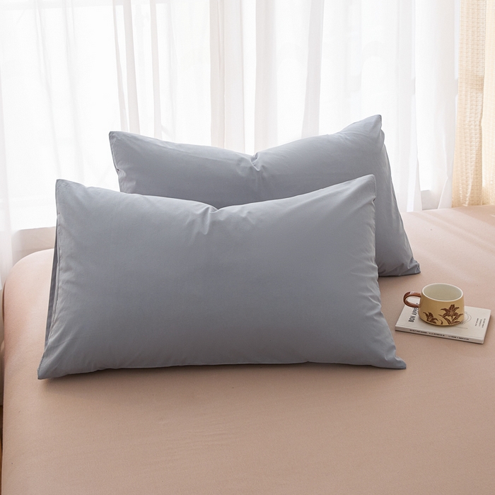 91家纺网 家纺一手货源 找家纺 芬晴家纺 2025新款A类全棉色织防水枕套系列 防水-浅灰