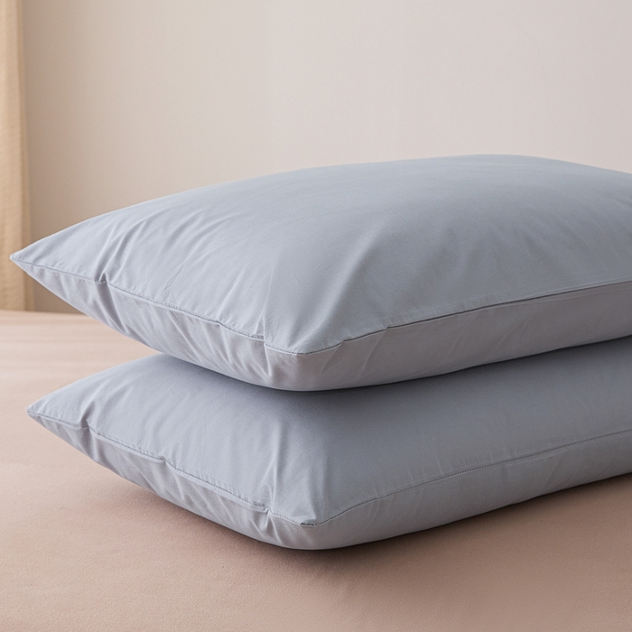 91家纺网 家纺一手货源 找家纺 芬晴家纺 2025新款A类全棉色织防水枕套系列 防水-浅灰