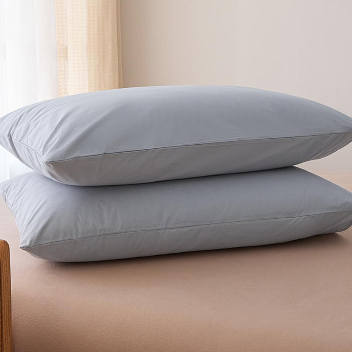 91家纺网 家纺一手货源 找家纺 芬晴家纺 2025新款A类全棉色织防水枕套系列 防水-浅灰