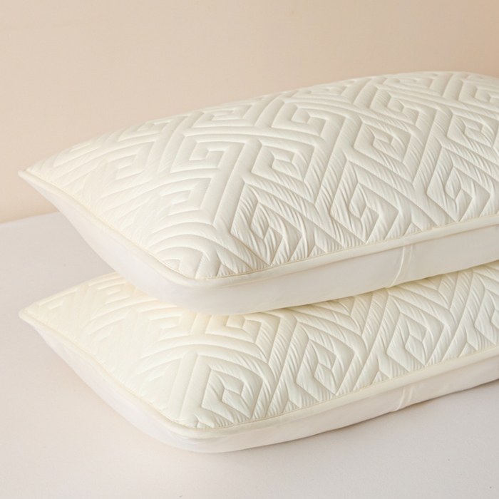 91家纺网 家纺一手货源 找家纺 芬晴家纺 2025新款A类母婴级防水枕套系列 流星-米白