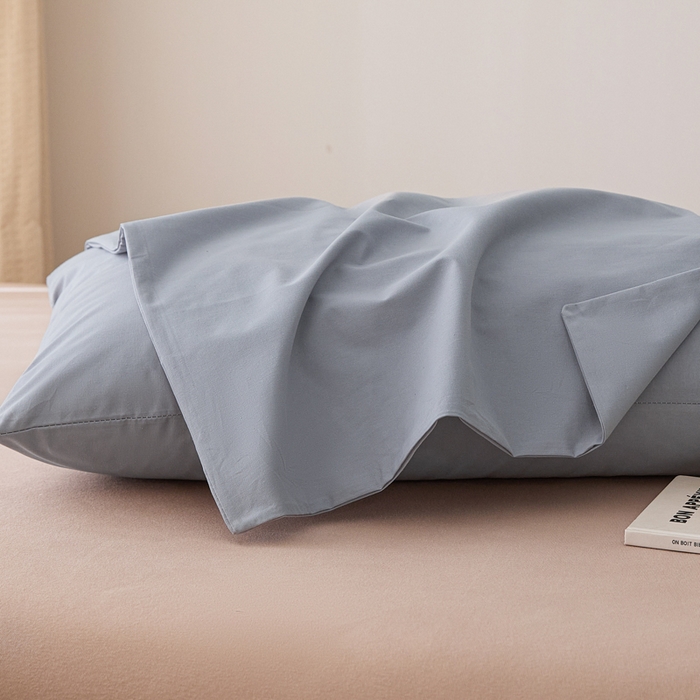 91家纺网 家纺一手货源 找家纺 芬晴家纺 2025新款A类全棉色织防水枕套系列 防水-浅灰