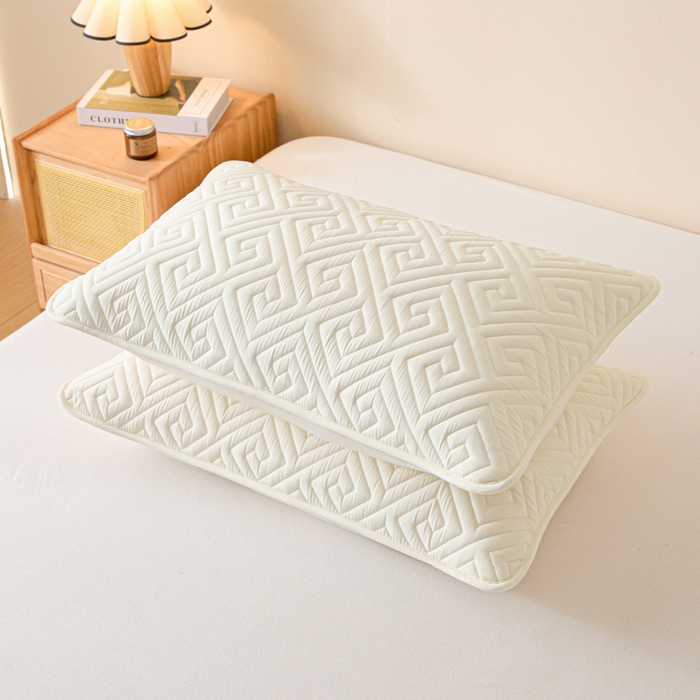 91家纺网 家纺一手货源 找家纺 芬晴家纺 2025新款A类母婴级防水枕套系列 流星-米白